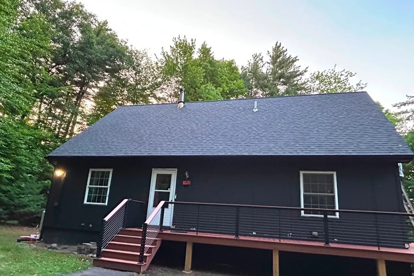 Home exterior with newly installed vinyl siding